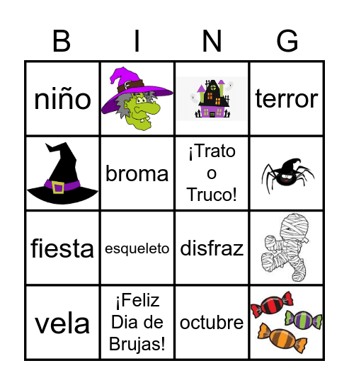 Halloween dificil Bingo Card