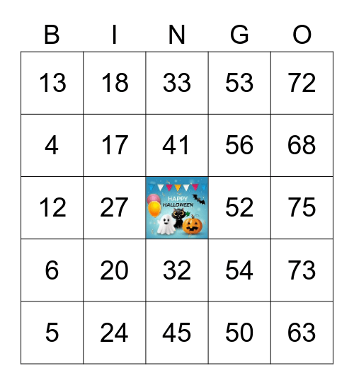 🎃 HALLOWEEN 🎃 Bingo Card