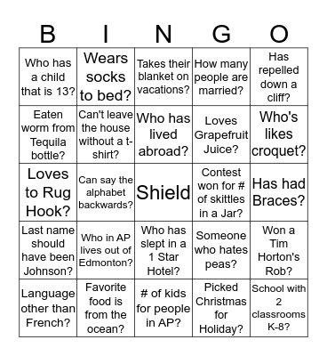Blackout Bingo Card