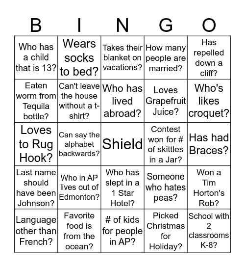 Blackout Bingo Card