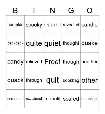 Happy Halloween Bingo Card