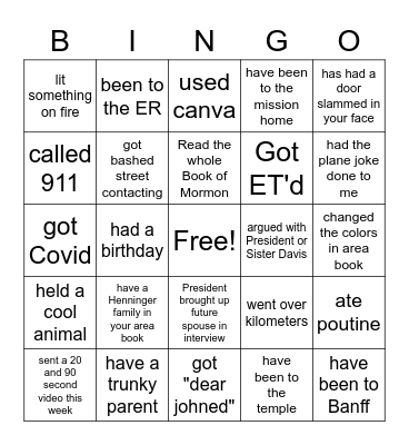 DHE BINGO "on my mission I..." Bingo Card