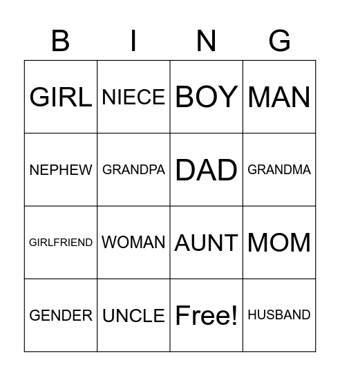 ASL Bingo Card