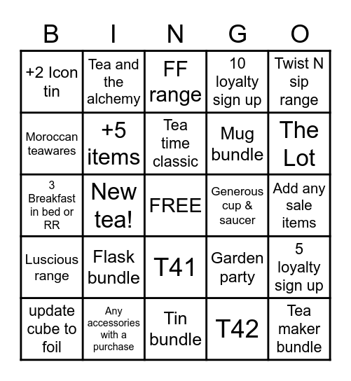 Let's gooooo team ! Bingo Card