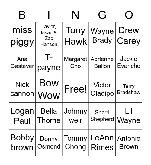 TMS! Bingo Card