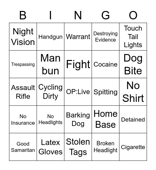 OP:L Bingo Card