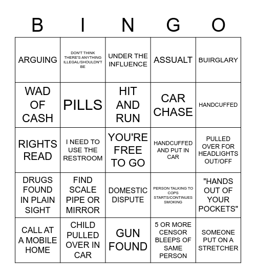 OP LIVE Bingo Card