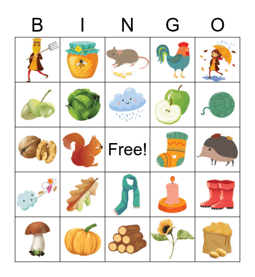 Rudens Bingo Card