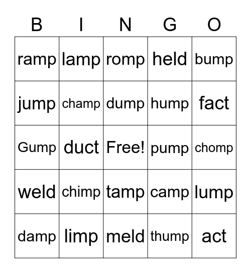 Level 1 Lesson 24 Bingo Card