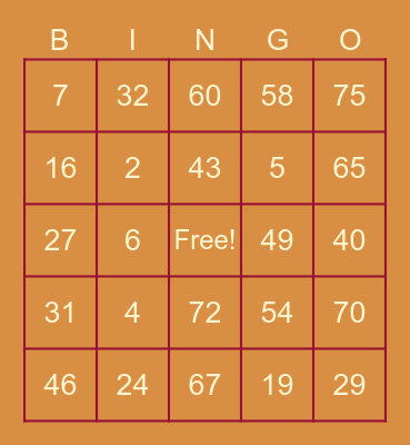 Happy Halloween! Bingo Card