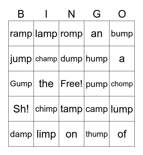 Level 1 Lesson 24 Bingo Card