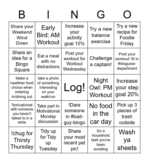 BAD GUY BINGO Card