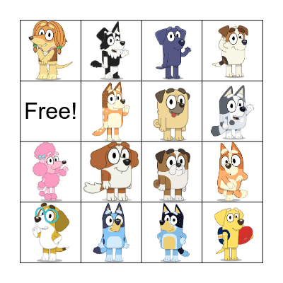 Bluey Bingo Card
