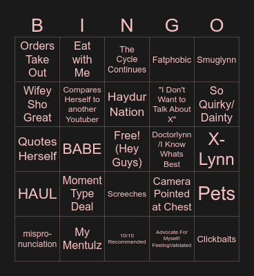 ALR Bingo Card