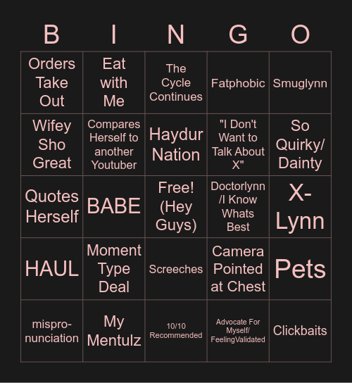 ALR Bingo Card