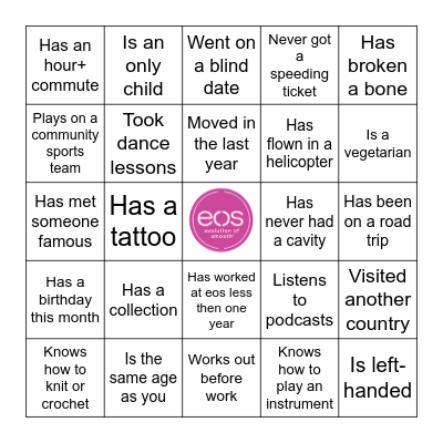 Who in our Team... Bingo Card