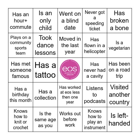 Who in our Team... Bingo Card