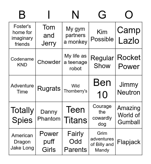 Name 3 characters (not in the title name) in Bingo Card