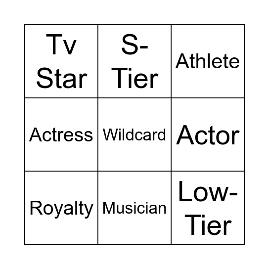 Celebrity Deaths Bingo Card