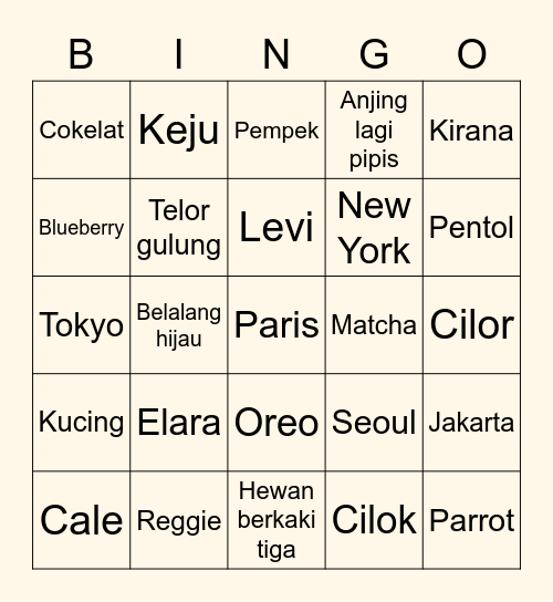 HiyyihJRs Bingo Card