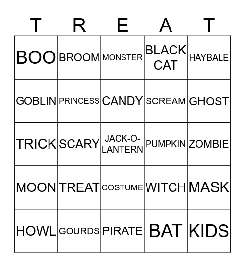 TRICK OR Bingo Card