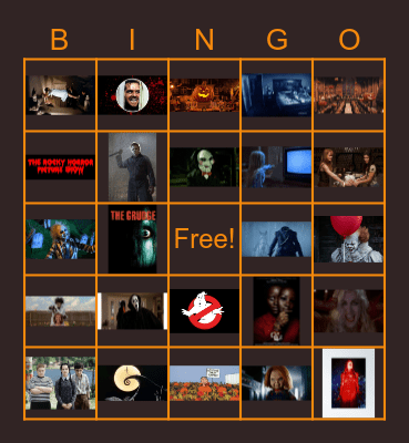 Halloween Movie Bingo Card