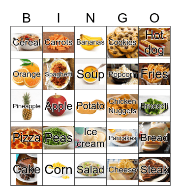 Food Bingo Card