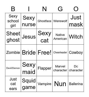 Halloween Bingo Card