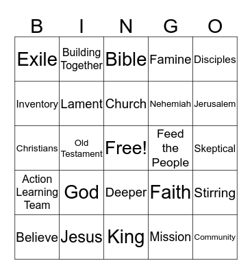 Sermon Bingo Card