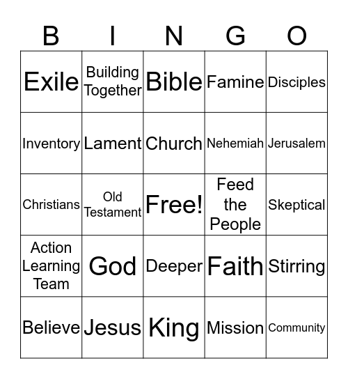 Sermon Bingo Card