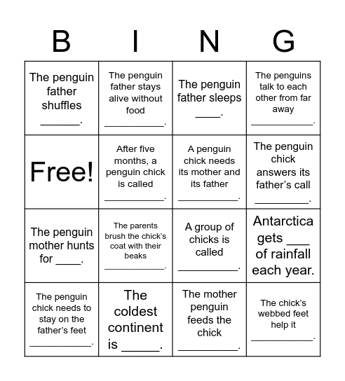 Restate the Question Bingo Card