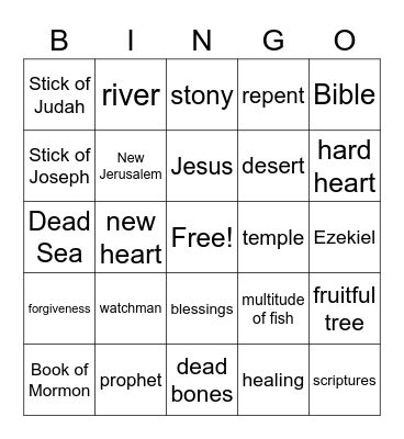 Ezekiel Bingo Card