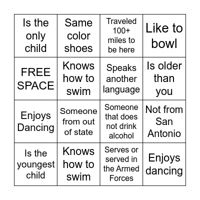 Birthday Mix and Mingle - Complete and Return to Mildred to enter drawing Bingo Card
