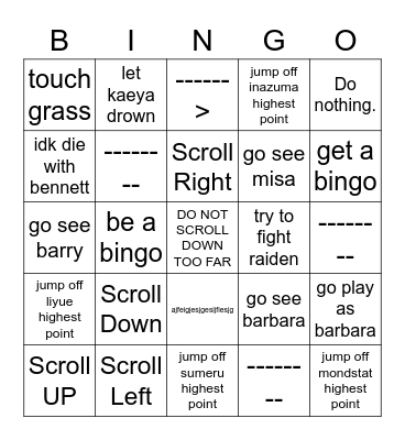 BINGO Card