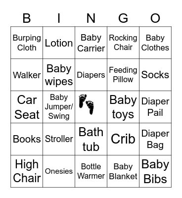 Baby Gift Bingo Card