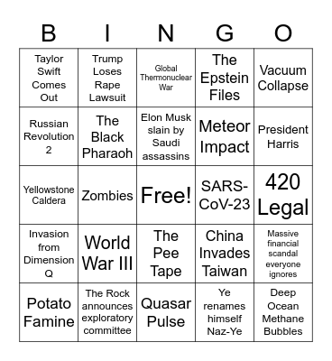 2023 Bingo Card