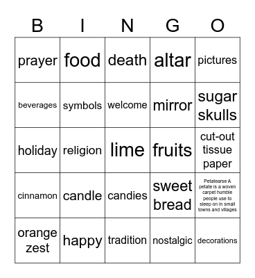 DAY OF THE DEAD Bingo Card