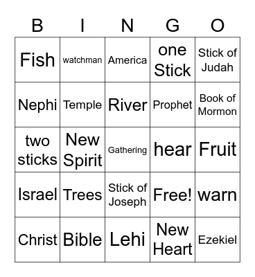 Ezekiel Bingo Card