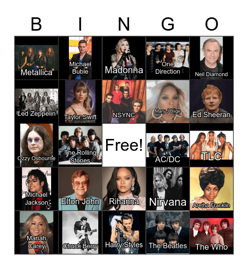 Music Bingo Card