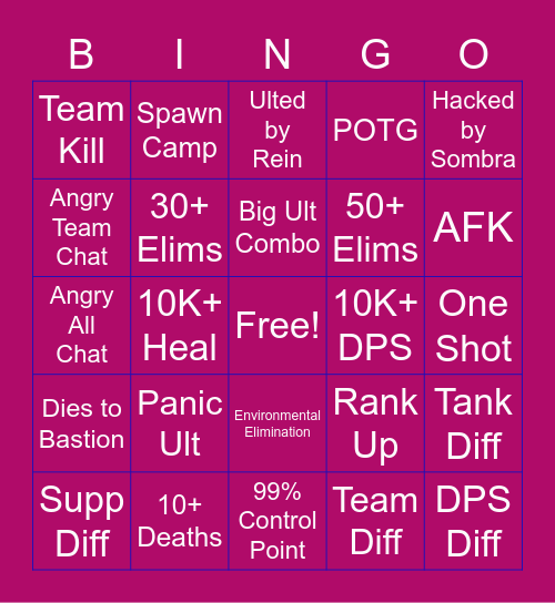 Eillax (OW) Bingo Card