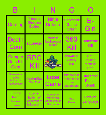 Call Of Duty Search And Destroy Bingo Card
