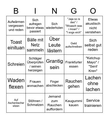 Josef Bingo Card