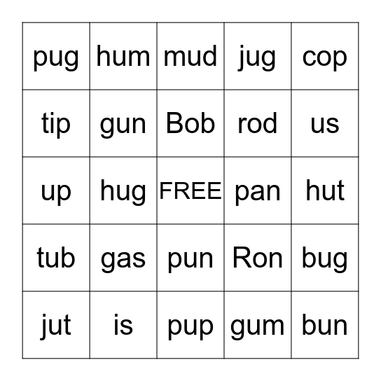 Lesson 10 BINGO--Part 4 Bingo Card