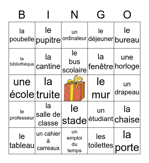 L'ÉCOLE Bingo Card