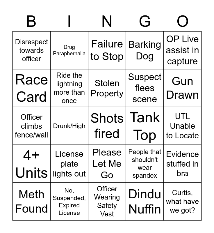 OP Live BINGO Card
