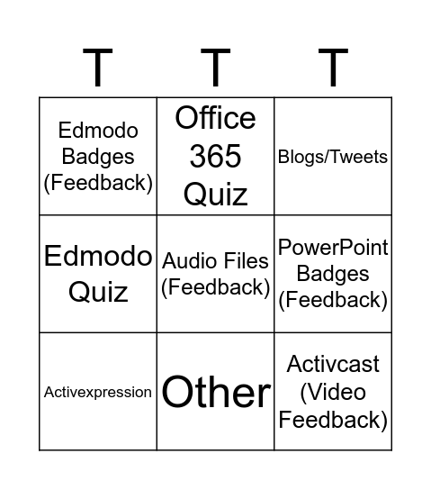 Technology Tic-Tac-Toe Bingo Card