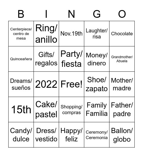 Anay’s 15th Bingo Card