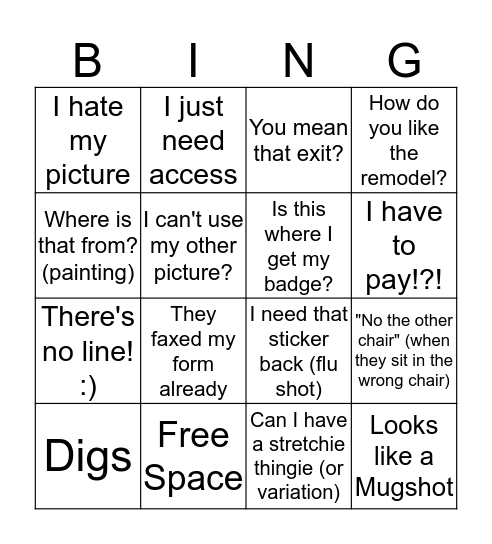 Key/ID Bingo Card