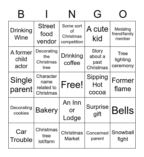 Christmas Movie Bingo Card