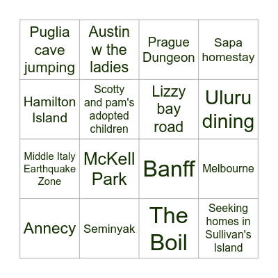 Lynny & Andy's - Pre-Bango Bingo Card